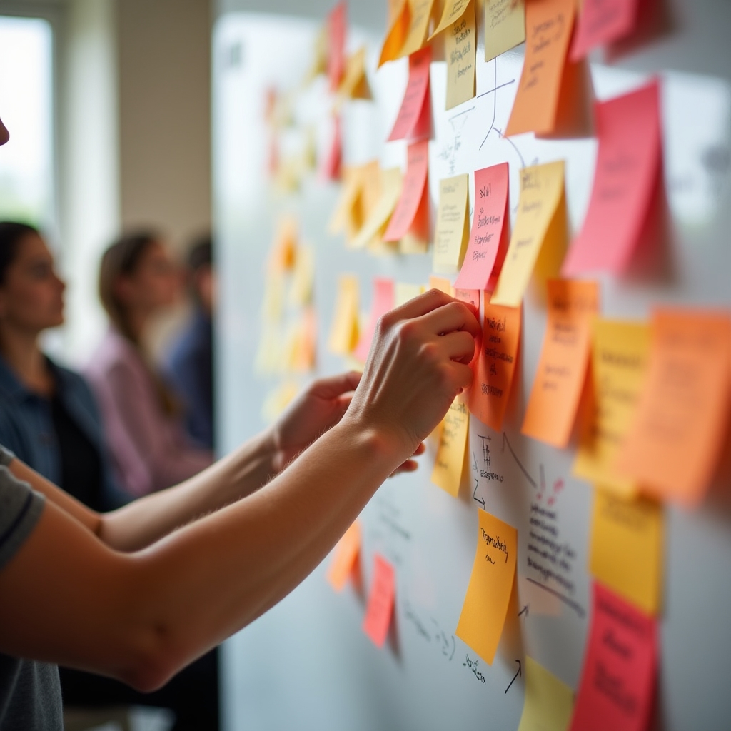 Workshop mapování dovedností s post-it lístky